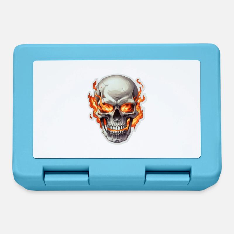Skull on fire - Lunchbox - sapphire blue