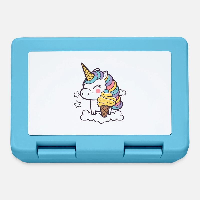 Licorne de crème glacée - Boîte à goûter - bleu saphir