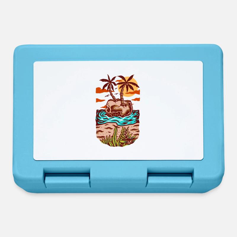 Skull summer beach - Lunchbox - sapphire blue