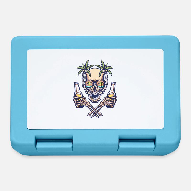 Skull summer beach - Lunchbox - sapphire blue