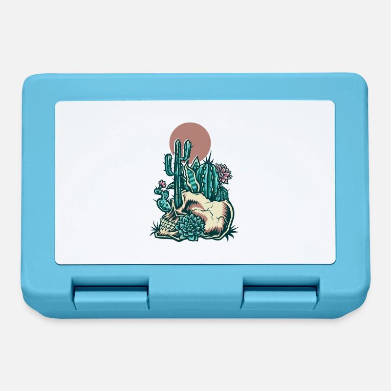 Skull with cactus - Lunchbox - sapphire blue