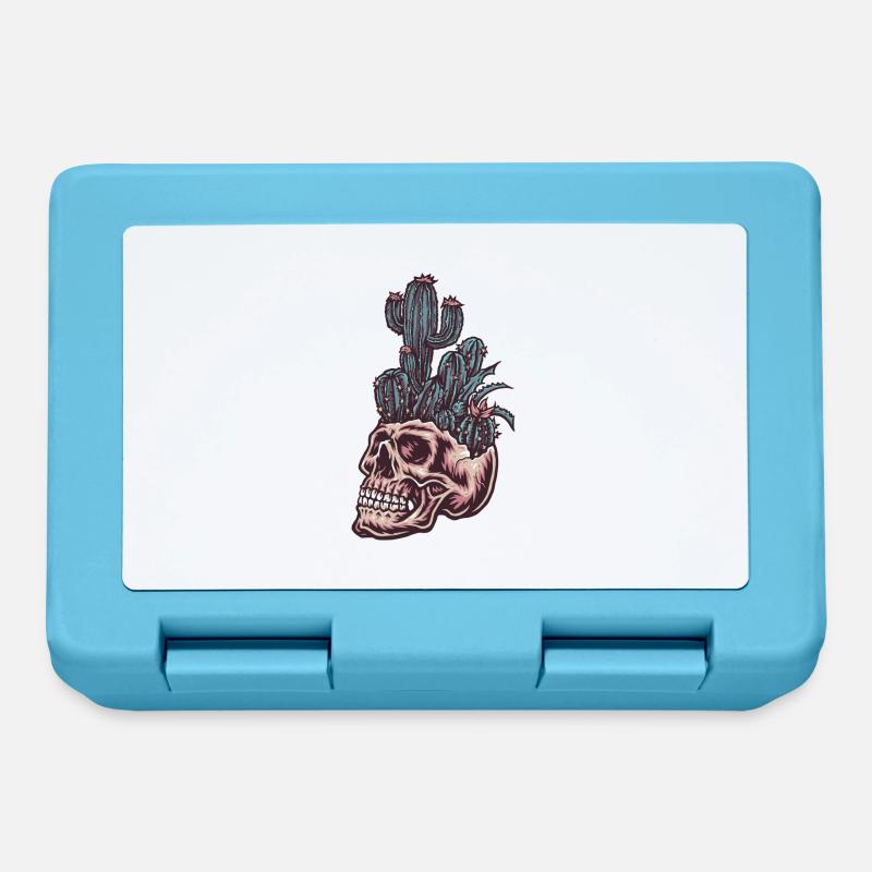 Skull with cactus - Lunchbox - sapphire blue
