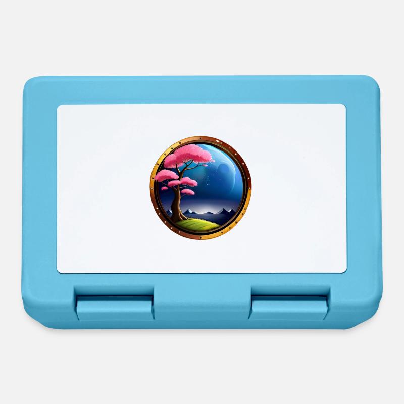 Sakura Tree. Japanese tree with beautiful landscape - Lunchbox - sapphire blue