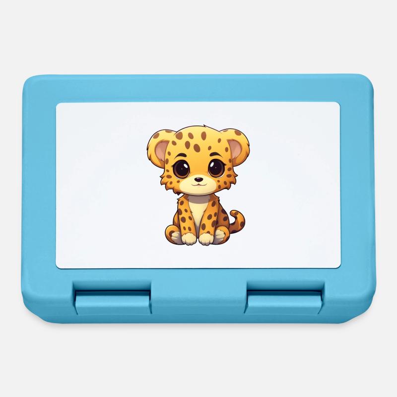 Guépard Kawaii - Boîte à goûter - bleu saphir