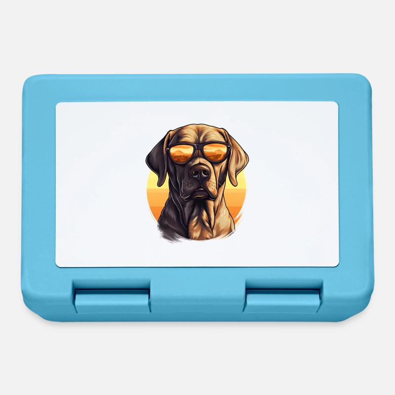 Labrador with sunglasses - Lunchbox - sapphire blue