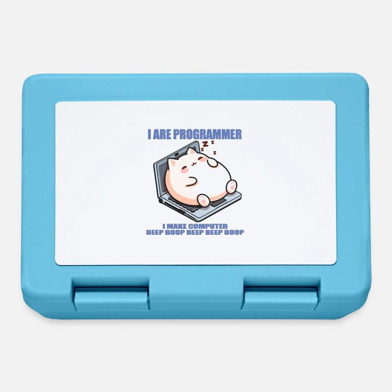 Je suis programmeur, gros chat endormi - Boîte à goûter - bleu saphir