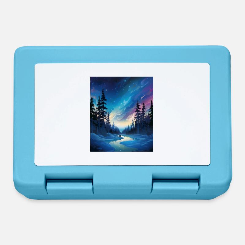 Wikinger: eiskalte Polarnacht mit Nordlichtern - Lunchbox - sapphire blue