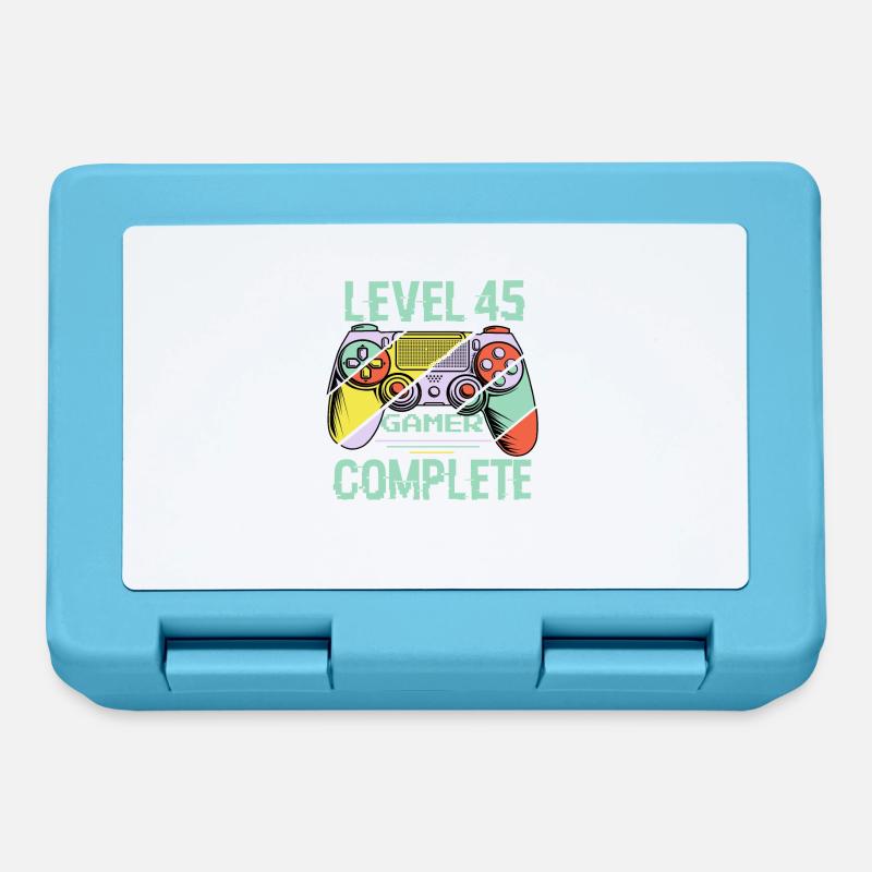 Niveau 45 complète 45 Ans Gamer Level 45 Complete - Boîte à goûter - bleu saphir