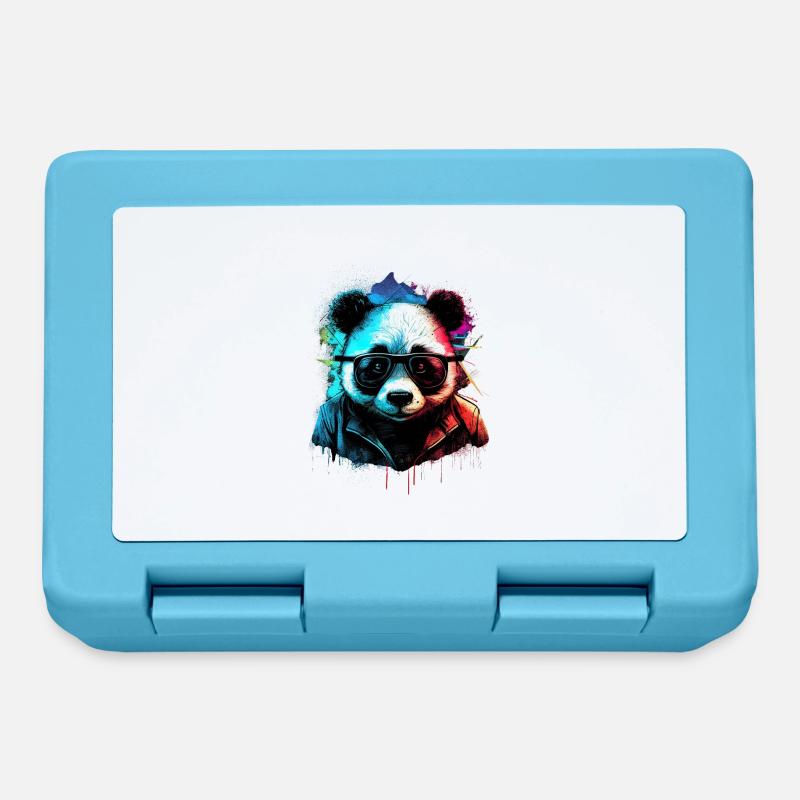 Futuristic panda - Lunchbox - sapphire blue