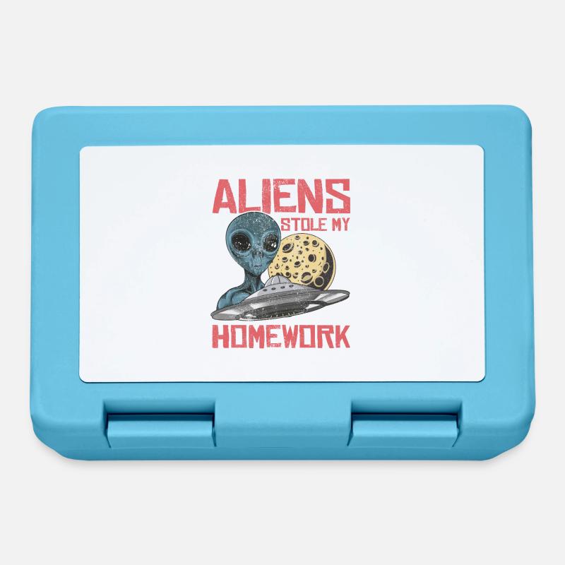 Alien, OVNI, UAP, Espace, Objet volant de l’espace - Boîte à goûter - bleu saphir