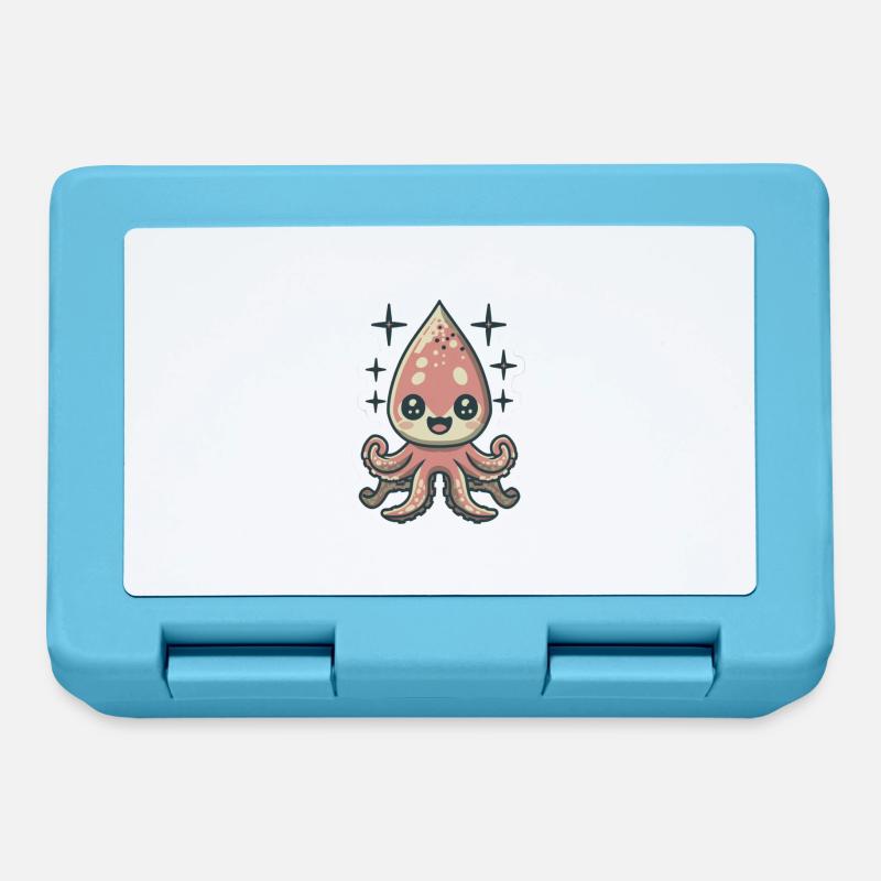 Amoureux des calamars - Boîte à goûter - bleu saphir