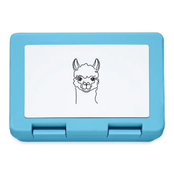 Line Art Papa Mama - Alpaga - Boîte à goûter - bleu saphir - Devant
