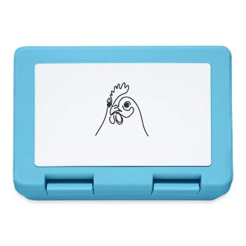 Line Art Papa Maman - Poulet - Boîte à goûter - bleu saphir - Devant