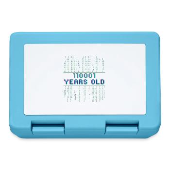 49th Birthday 49 years old Binary Code Coder - Lunchbox - sapphire blue - Front