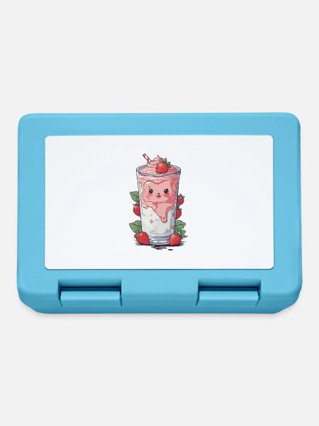 Fraises Mignon Milkshake Kawaii Fun - Boîte à goûter - bleu saphir