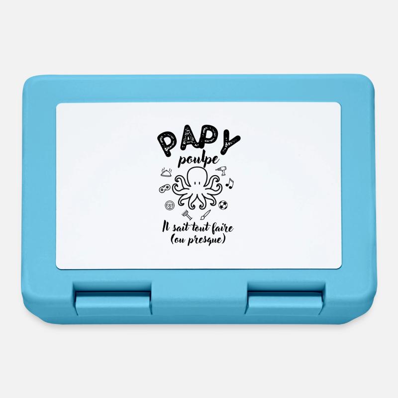 PAPY POULPE ! - Boîte à goûter - bleu saphir