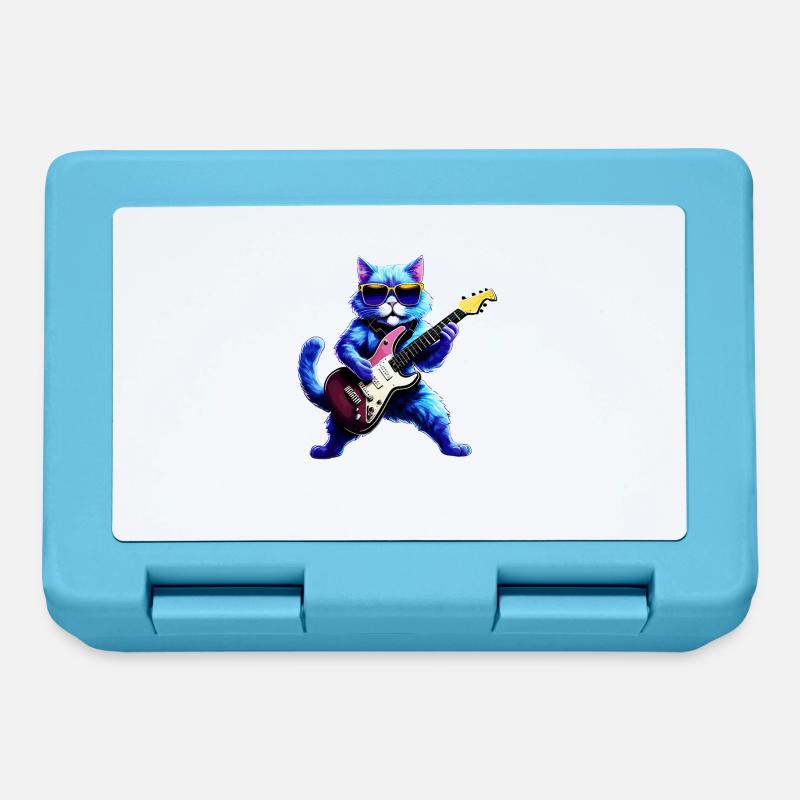 GUITARE CHAT - Boîte à goûter - bleu saphir