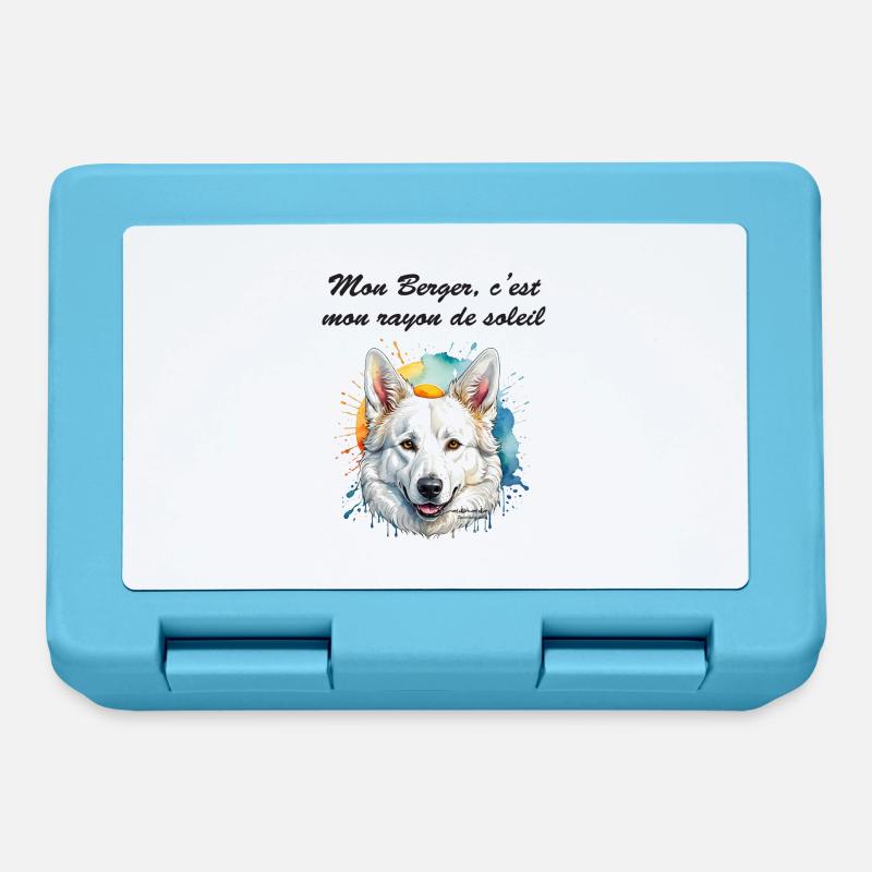 Berger blanc Suisse rayon de soleil - Boîte à goûter - bleu saphir