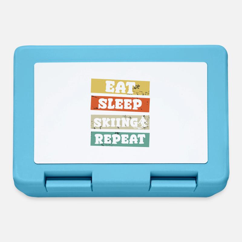 Eat Sleep Skiing Repeat - Lunchbox - sapphire blue