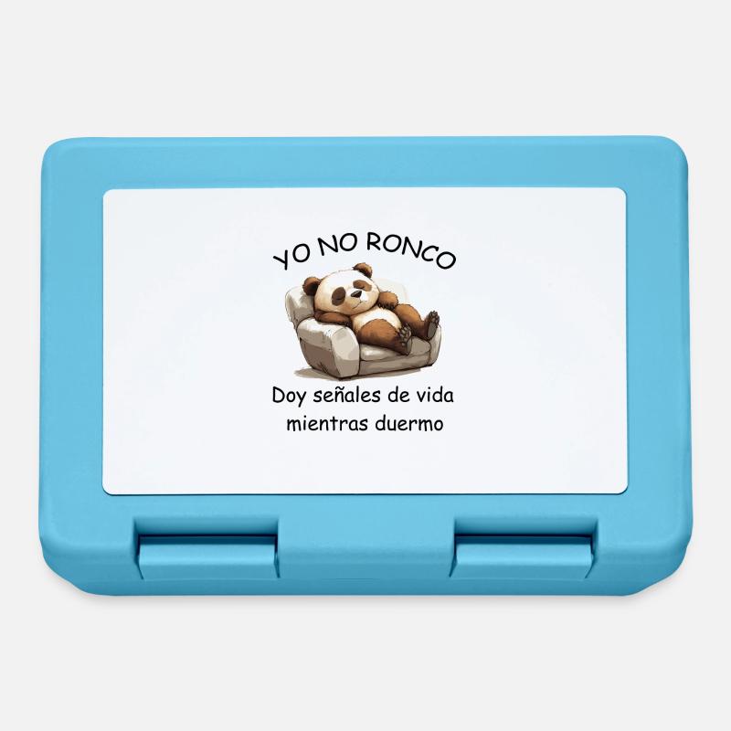 YO NO RONCO â Citation de panda Humour espagnol - Boîte à goûter - bleu saphir
