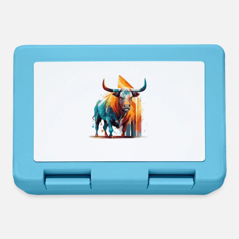 Taureau, Taureau, Arc-en-ciel - Boîte à goûter - bleu saphir