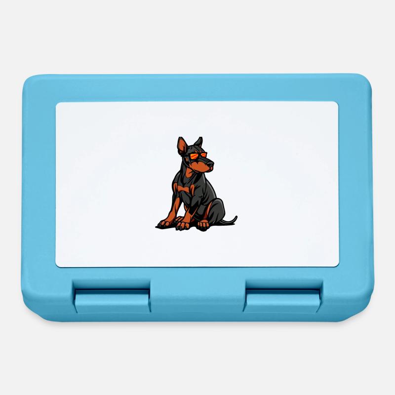 Doberman Dog Comic Cool - Lunchbox - sapphire blue
