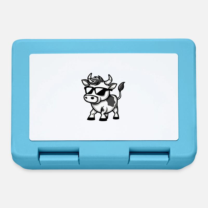 Cow Comic Cool - Lunchbox - sapphire blue