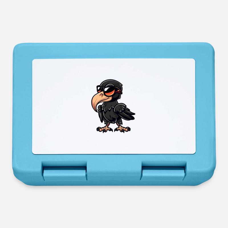 Rabe Vogel Comic Cool - Brotdose - Saphirblau