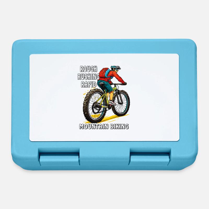 MOUNTAIN BIKER ROUGH RUSHING RAPID - Brotdose - Saphirblau