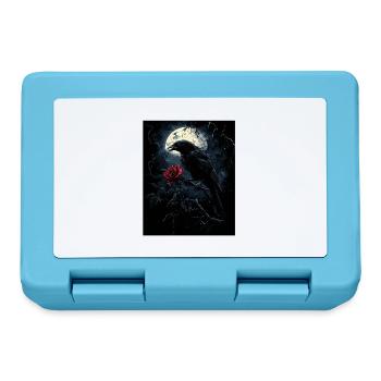 Raven Rose Moon Gloomy Gothic Black Crow - Lunchbox - sapphire blue - Front