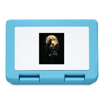 Raven Rose Moon Gloomy Gothic Black Crow - Lunchbox - sapphire blue - Front