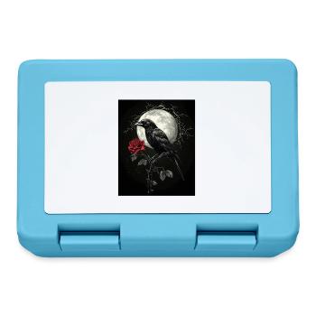 Raven Rose Moon Gloomy Gothic Black Crow - Lunchbox - sapphire blue - Front