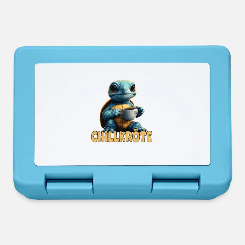 Chill Toad Pun Turtle - Lunchbox - sapphire blue