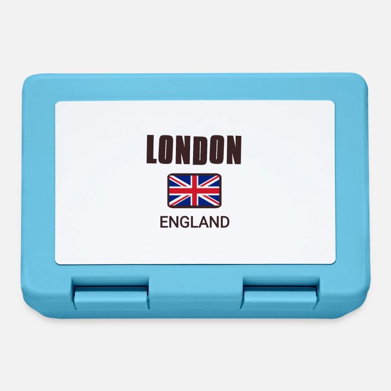 Londres, Angleterre, avec drapeau de l’Angleterre - Boîte à goûter - bleu saphir