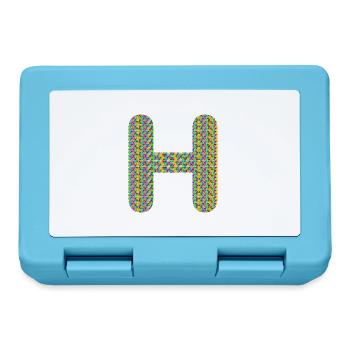 Colorful Heart H Design – Unique & Stylish! - Lunchbox - sapphire blue - Front