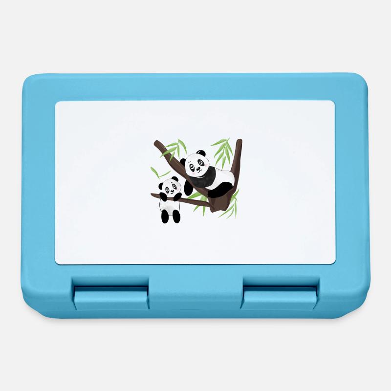 panda - Boîte à goûter - bleu saphir
