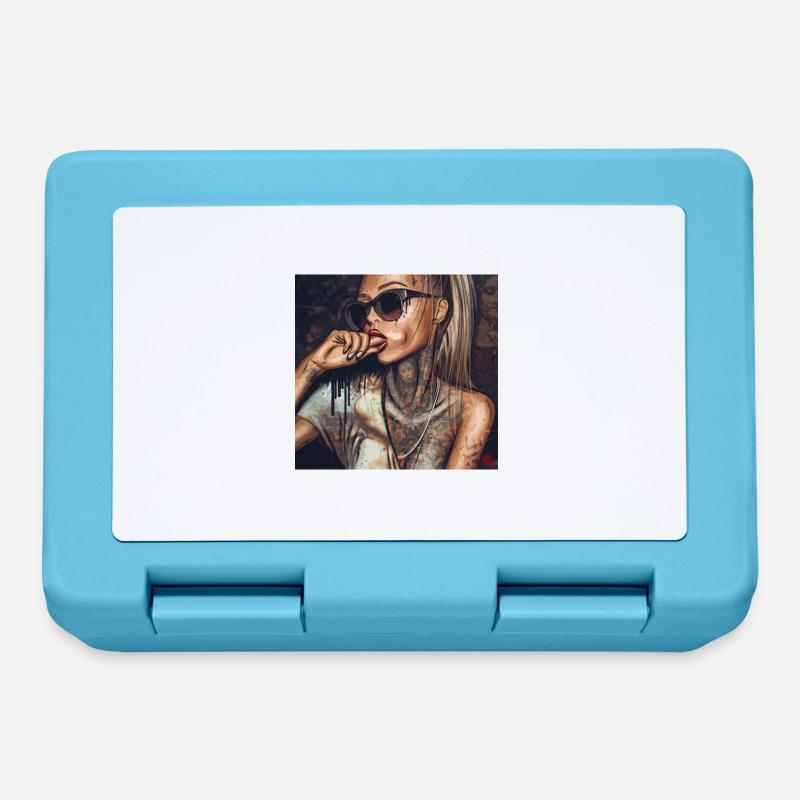 portrait - Boîte à goûter - bleu saphir