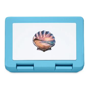 Muschel Strand Szene Serene Ozean Landschaft - Brotdose - Saphirblau - Vorne