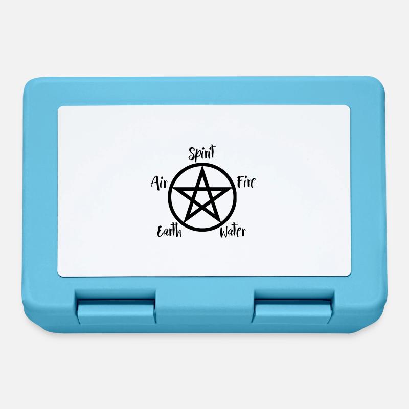 Schwarzes Pentagramm Wicca mit Text - Brotdose - Saphirblau