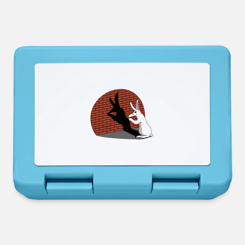 Rabbit Shadow Figure Shadow Image Shadow Play - Lunchbox - sapphire blue