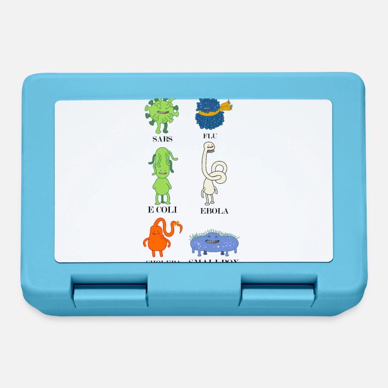 Sweet bacteria and viruses - flu, E.Coli - Lunchbox - sapphire blue