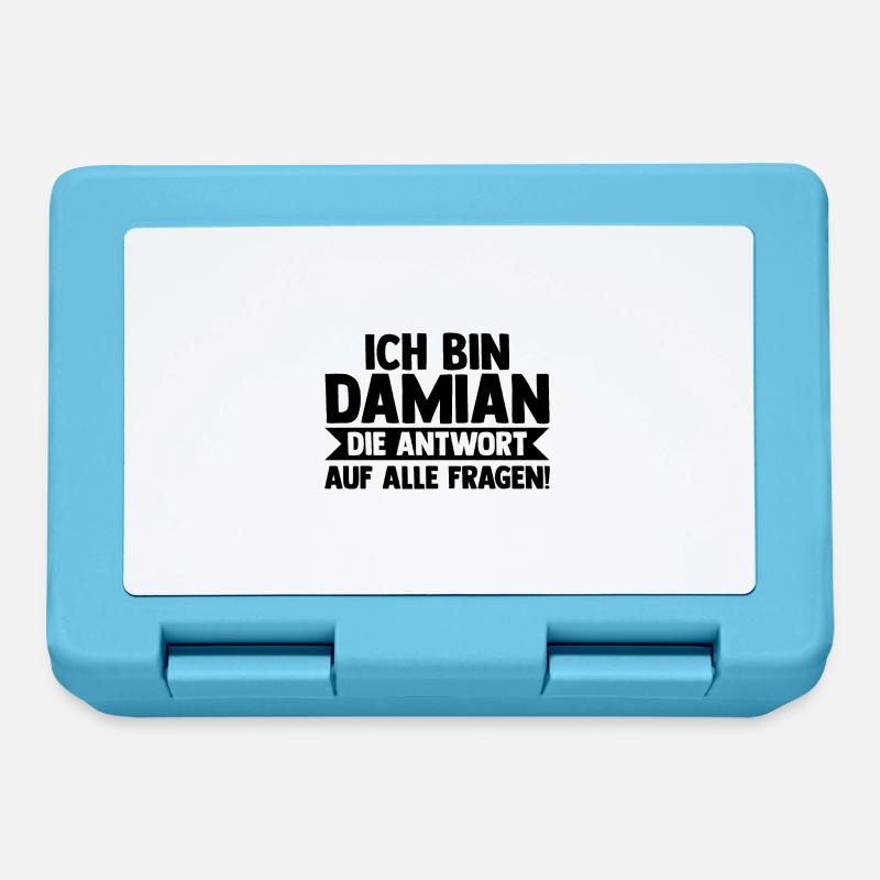 Prénom Damian - Boîte à goûter - bleu saphir