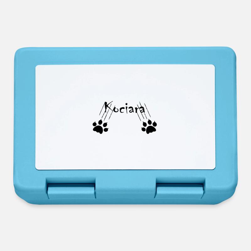 DZ0003 Inscription griffes de pattes de chat - Boîte à goûter - bleu saphir