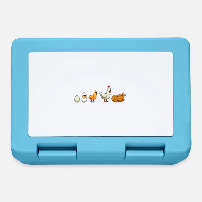 Chickens Evolution Chicken Chicken Keeper Chickens - Lunchbox - sapphire blue