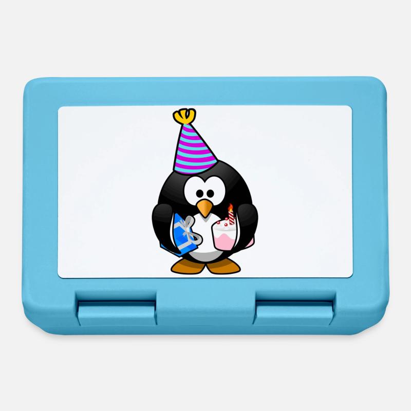 Geburtstag Pinguin - Brotdose - Saphirblau