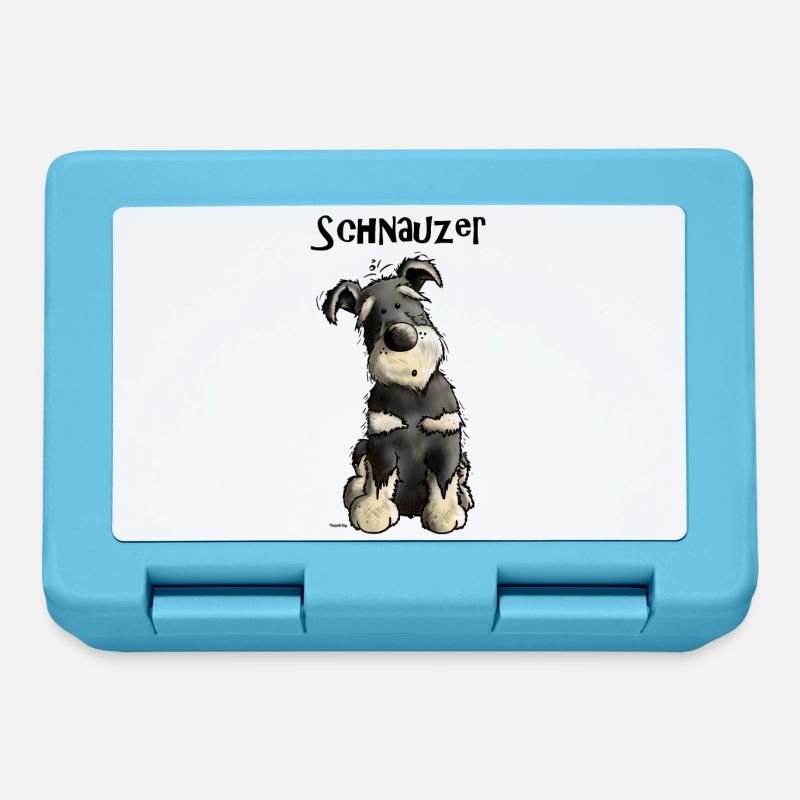 Witziger Schnauzer - Brotdose - Saphirblau