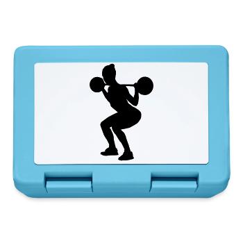 fitness girl silhouette squats - Brotdose - Saphirblau - Vorne