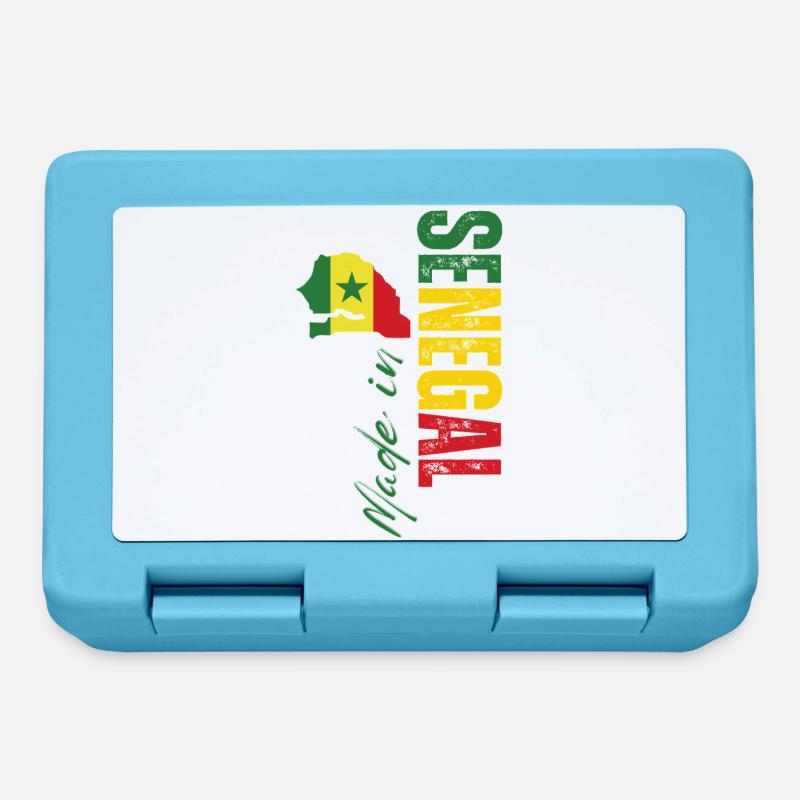 Fabriqué au Sénégal, design vertical - Boîte à goûter - bleu saphir