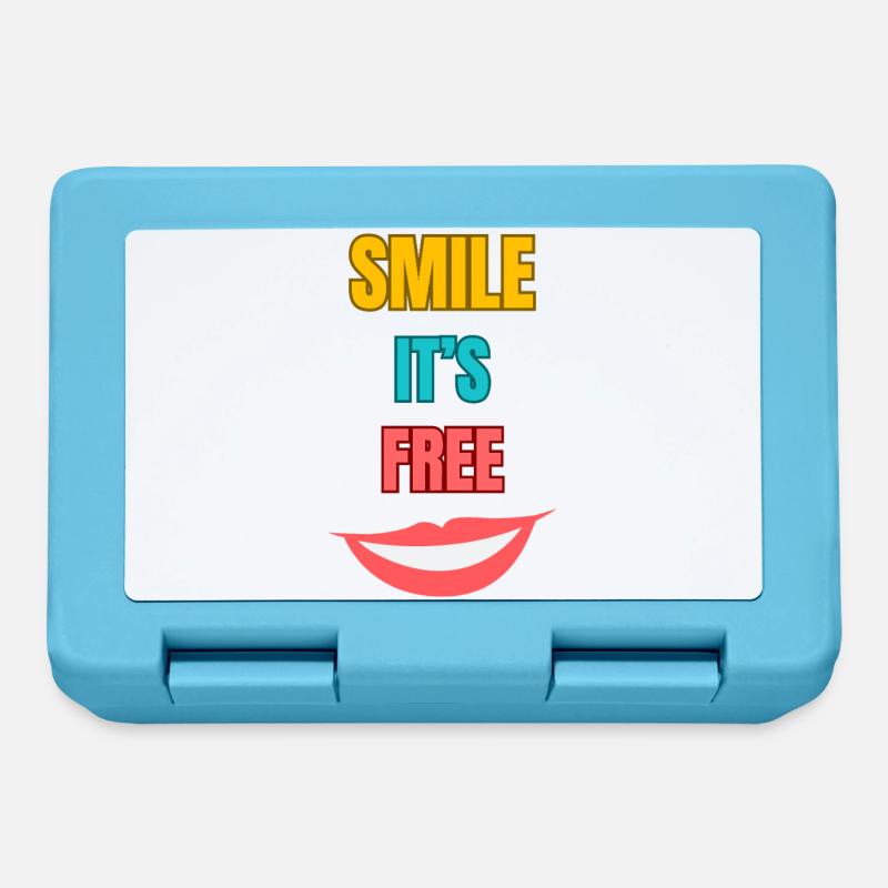 Smile Its Free Typography - Lunchbox - sapphire blue