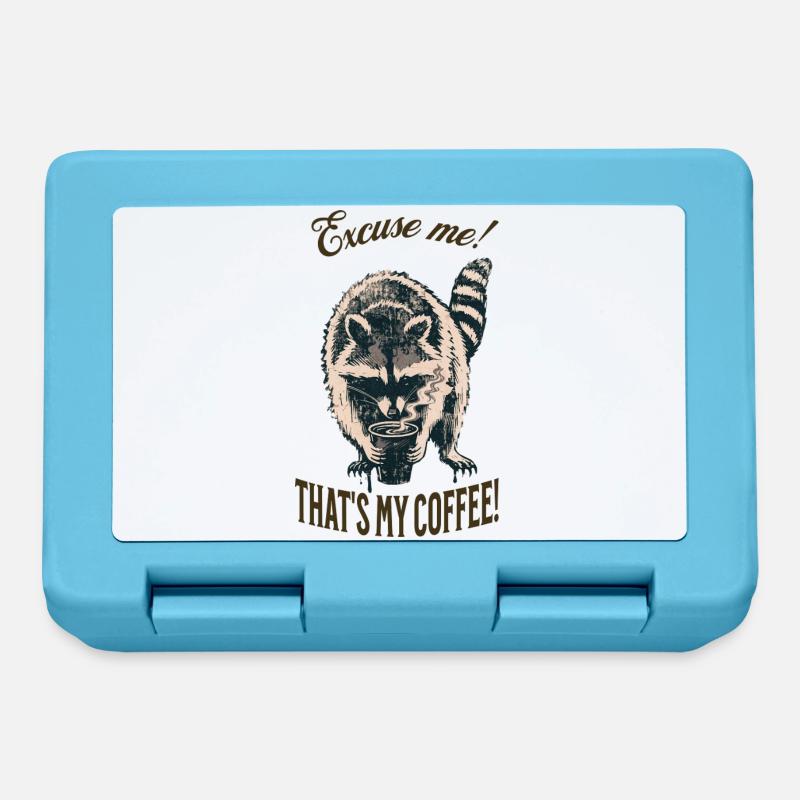 Excusez-moi ! C’est mon café – Raton laveur - Boîte à goûter - bleu saphir